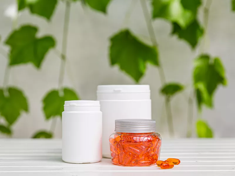 Farmaceutiske krukker til vitaminer og kosttilskud
