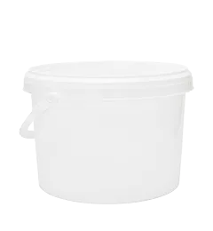 Rund plastspand med låg
