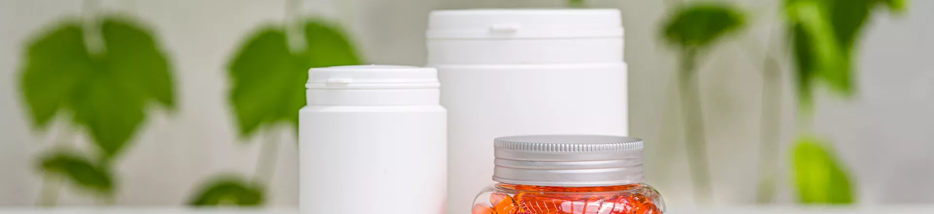 Farmaceutiske krukker til vitaminer og kosttilskud