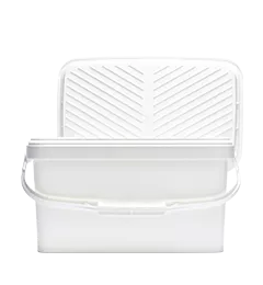 Rektangulær plastspand med låg