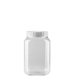 Plastkrukke i PET, der passer godt til både byggematerialer og kosmetik